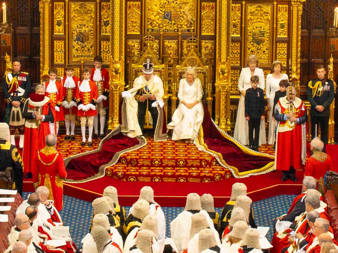 King Charles delivering the 2023 King's Speech in Parliament (credit: Prime Minister's Office via Wikimedia Commons)